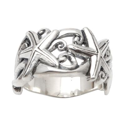 Alternate image for Sterling Silver Starfish Band Ring Youre a Star