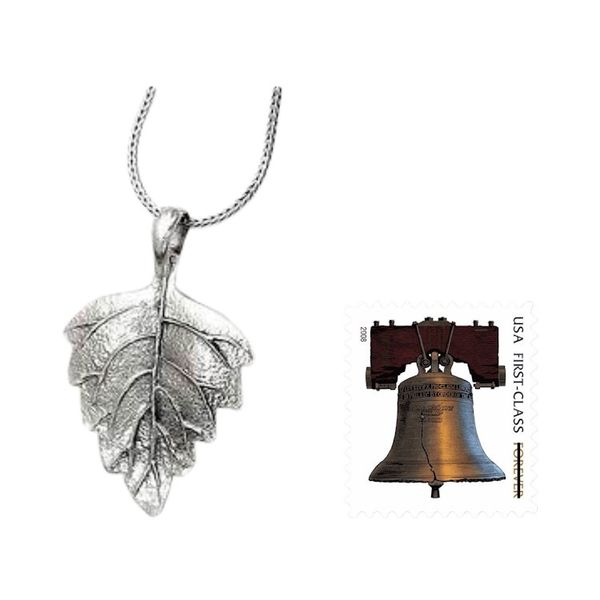 Alternate image for Handmade Sterling Silver Pendant Necklace Glistening Leaf
