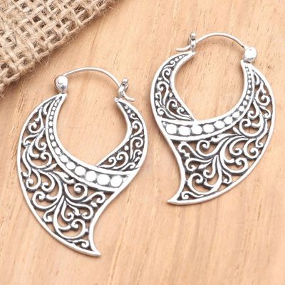 Alternate image for Hand Made Sterling Silver Hoop Earrings Impress Me
