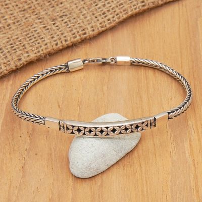 Alternate image for Mens Sterling Silver Pendant Bracelet Crafted in Bali Truehearted