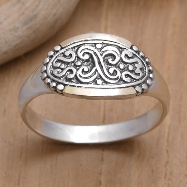 Alternate image for 18k Gold-Accented Cocktail Ring with Classic Motifs Noble Tradition
