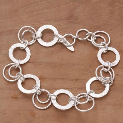 Alternate image for Handmade Sterling Silver Link Bracelet from Indonesia Circle of Hope