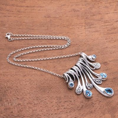 Primary image for Teardrop Blue Topaz Pendant Necklace from Bali Angels Tears