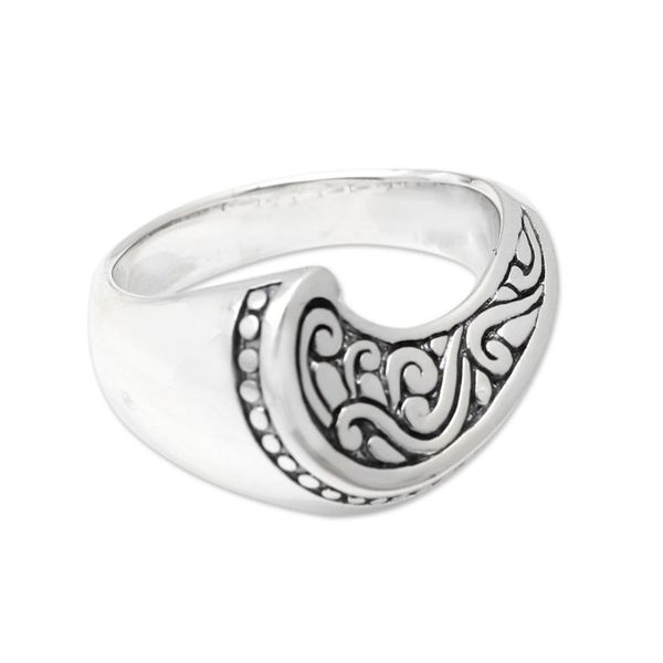 Alternate image for Artisan Made Sterling Silver Cocktail Ring Waving