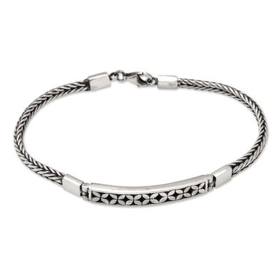 Alternate image for Mens Sterling Silver Pendant Bracelet Crafted in Bali Truehearted