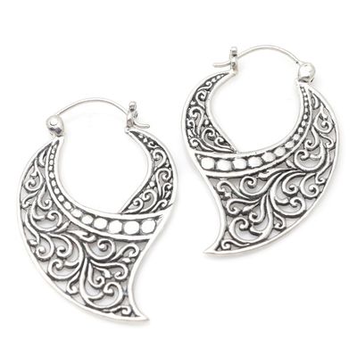 Alternate image for Hand Made Sterling Silver Hoop Earrings Impress Me