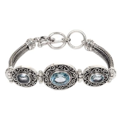 Alternate image for Blue Topaz Sterling Silver Bracelet Tradition