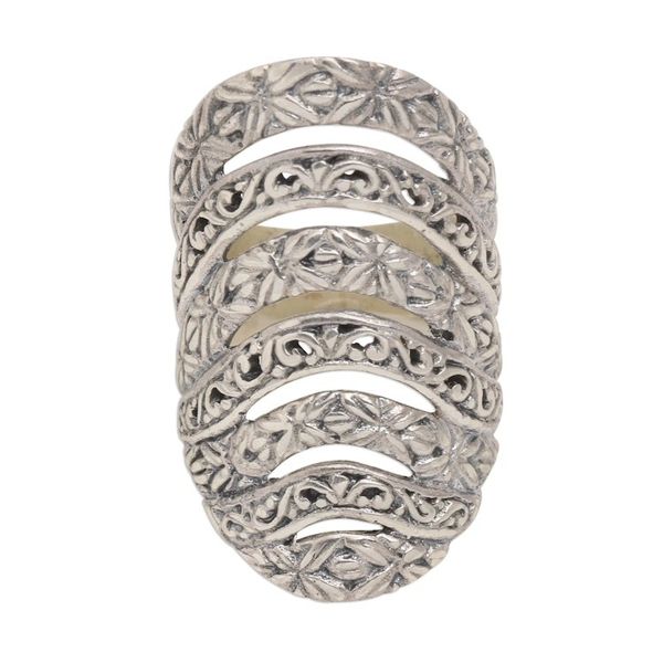 Alternate image for Seven Layer Sterling Silver Cocktail Ring Alluring Layers