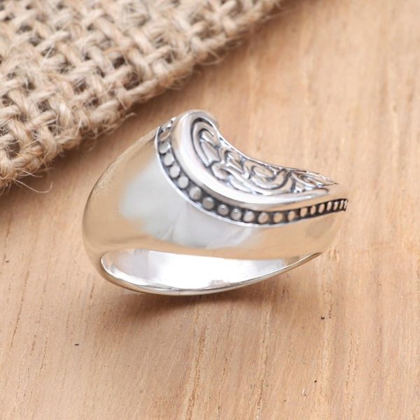 Alternate image for Artisan Made Sterling Silver Cocktail Ring Waving