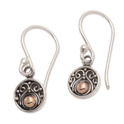 Alternate image for Gold Accented Sterling Silver Dangle Earrings Delicate Balance