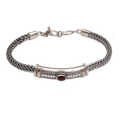 Alternate image for Gold Accent 925 Silver Garnet Pendant Bracelet from Bali Center of Hope
