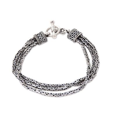 Alternate image for Handcrafted Sterling Silver Braided Bracelet Fountainhead
