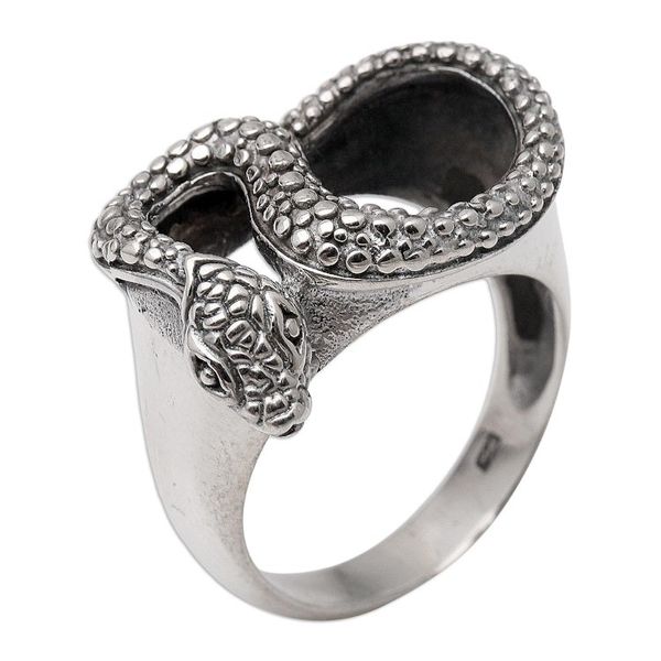 Alternate image for Mens Sterling Silver Snake Ring Slithering Snake