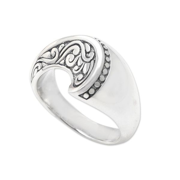 Alternate image for Artisan Made Sterling Silver Cocktail Ring Waving