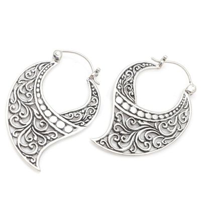 Alternate image for Hand Made Sterling Silver Hoop Earrings Impress Me