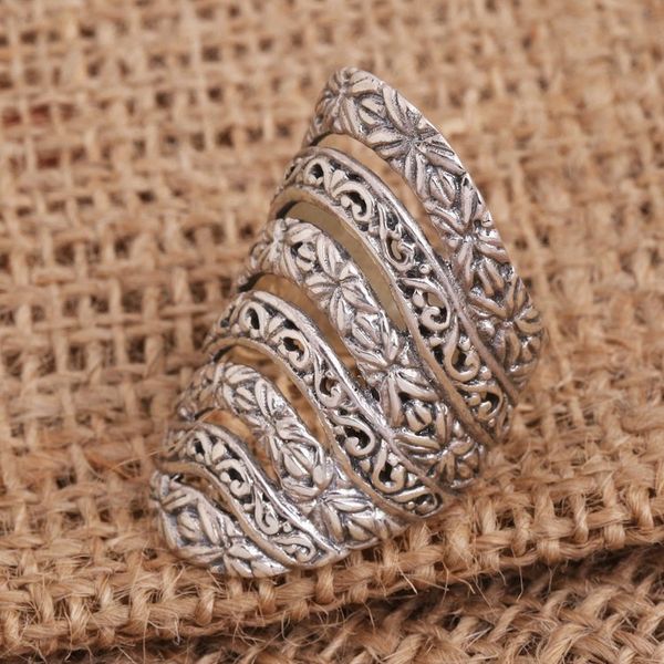 Alternate image for Seven Layer Sterling Silver Cocktail Ring Alluring Layers
