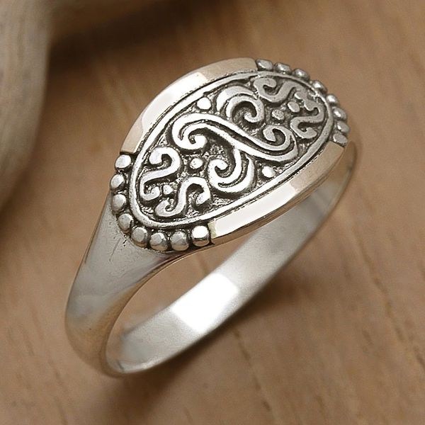 Alternate image for 18k Gold-Accented Cocktail Ring with Classic Motifs Noble Tradition