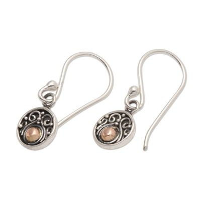 Alternate image for Gold Accented Sterling Silver Dangle Earrings Delicate Balance
