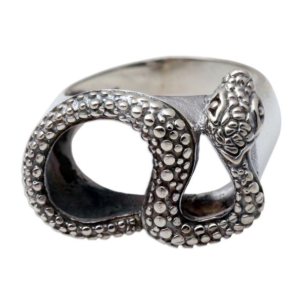 Alternate image for Mens Sterling Silver Snake Ring Slithering Snake