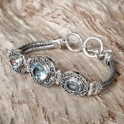 Alternate image for Blue Topaz Sterling Silver Bracelet Tradition