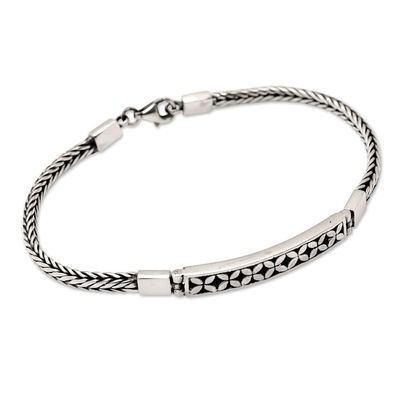 Alternate image for Mens Sterling Silver Pendant Bracelet Crafted in Bali Truehearted