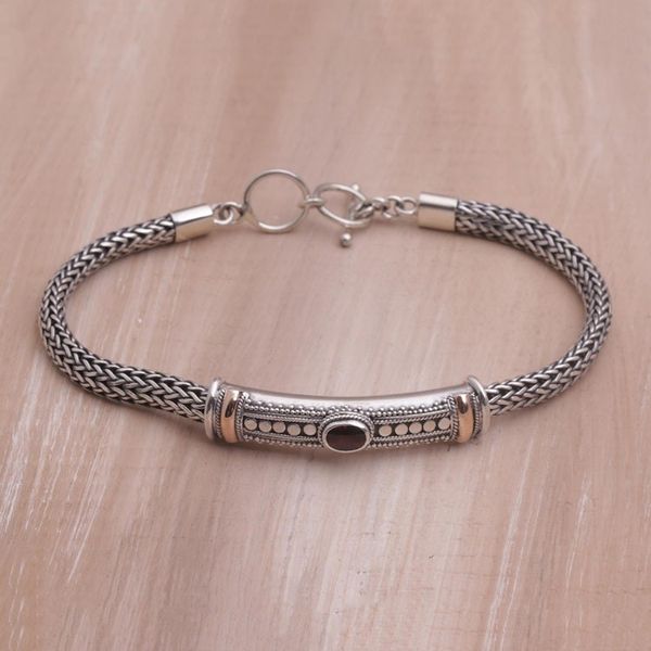 Alternate image for Gold Accent 925 Silver Garnet Pendant Bracelet from Bali Center of Hope