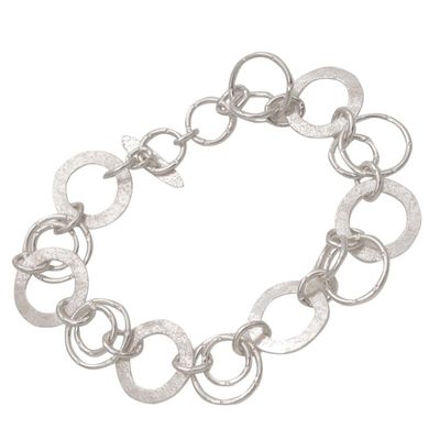 Alternate image for Handmade Sterling Silver Link Bracelet from Indonesia Circle of Hope