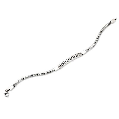 Alternate image for Mens Sterling Silver Pendant Bracelet Crafted in Bali Truehearted