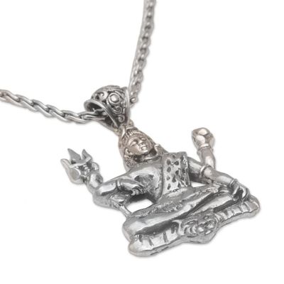 Alternate image for Lord Shiva Pendant Necklace Crafted from Sterling Silver Shiva Semedi