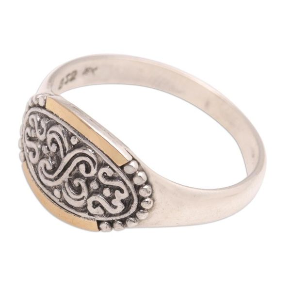 Alternate image for 18k Gold-Accented Cocktail Ring with Classic Motifs Noble Tradition