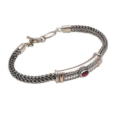 Alternate image for Gold Accent 925 Silver Garnet Pendant Bracelet from Bali Center of Hope