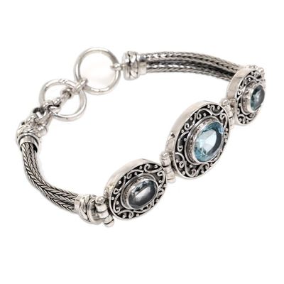 Alternate image for Blue Topaz Sterling Silver Bracelet Tradition