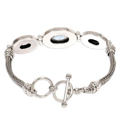 Alternate image for Blue Topaz Sterling Silver Bracelet Tradition