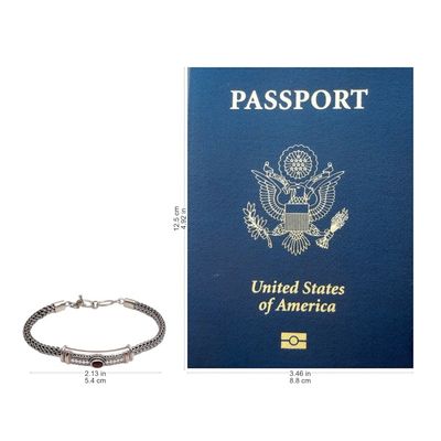 Alternate image for Gold Accent 925 Silver Garnet Pendant Bracelet from Bali Center of Hope