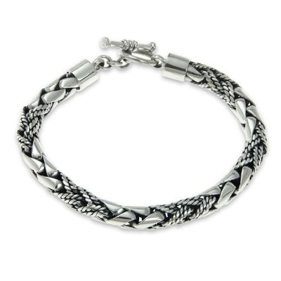 Alternate image for Mens Sterling 925 Silver Chain Bracelet Dragon Hunter