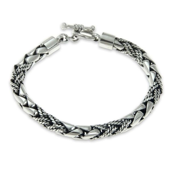 Alternate image for Mens Sterling 925 Silver Chain Bracelet Dragon Hunter