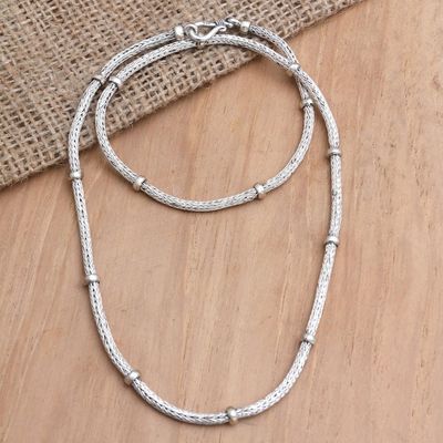 Alternate image for Artisan Crafted Sterling Silver Chain Necklace Joyful Inside