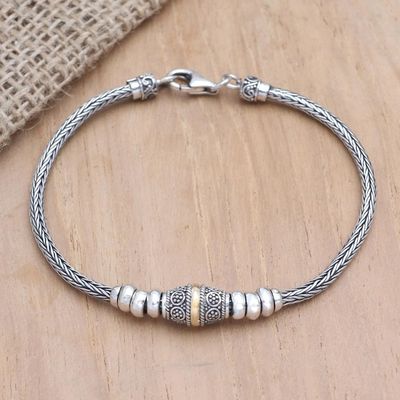 Alternate image for Gold-Accented Sterling Silver Chain Bracelet Happy at Heart