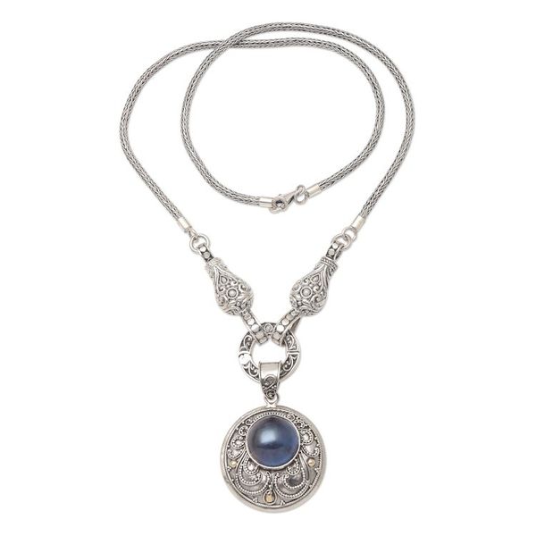 Alternate image for Hand Crafted Cultured Mabe Pearl Pendant Necklace from Bali Ocean Heart