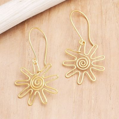 Alternate image for Hand Crafted Gold-Plated Dangle Earrings from Indonesia Sun Gleam