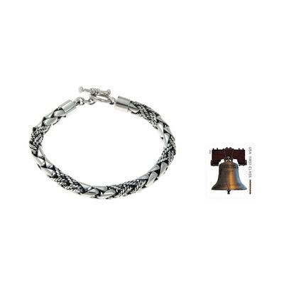 Alternate image for Mens Sterling 925 Silver Chain Bracelet Dragon Hunter