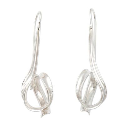 Alternate image for Hand Made Sterling Silver Drop Earrings Love Loops