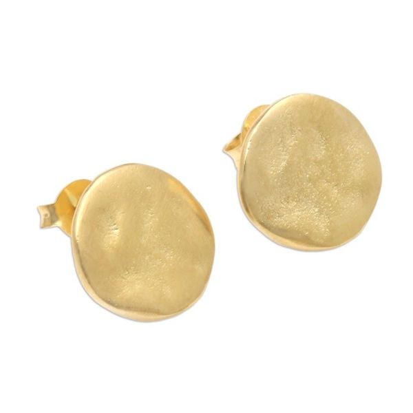 Alternate image for Handcrafted Gold-Plated Stud Earrings Kerupuk