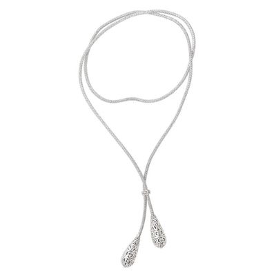 Alternate image for Sterling Silver Lariat Style Necklace from Bali Plain and Fancy