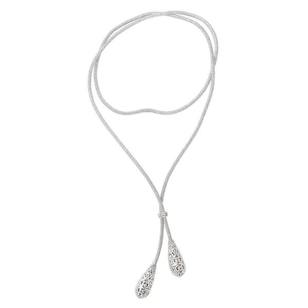 Alternate image for Sterling Silver Lariat Style Necklace from Bali Plain and Fancy