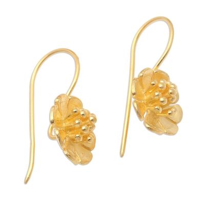 Alternate image for Hand Made Gold-Plated Floral Drop Earrings Verbena Flower