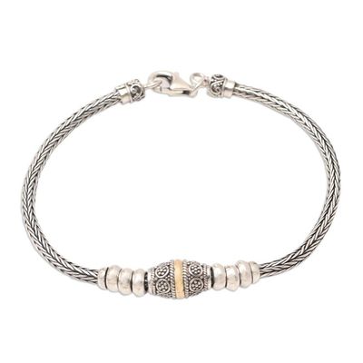 Alternate image for Gold-Accented Sterling Silver Chain Bracelet Happy at Heart