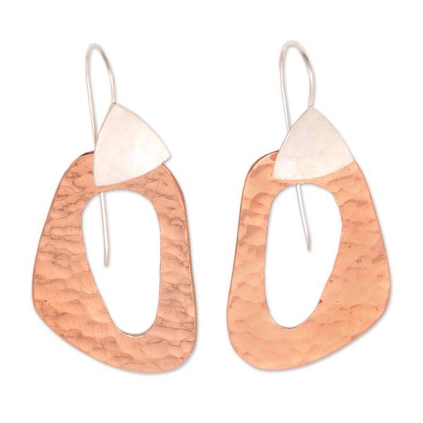 Alternate image for Sterling Silver and Glistening Copper Dangle Earrings Glistening Lakes