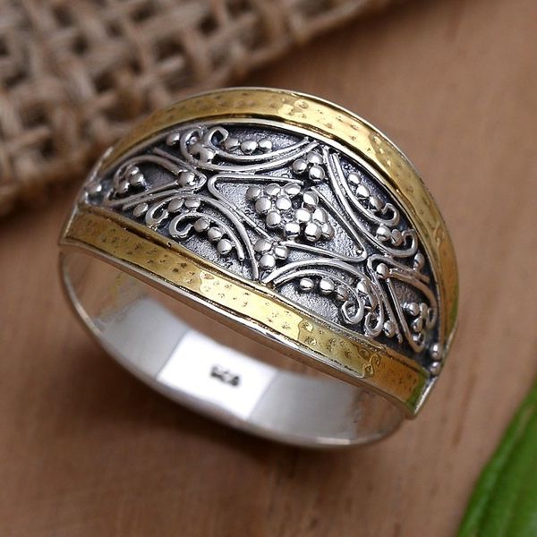 Alternate image for Sterling Silver Statement Ring with 18k Gold Plating Royal Vineyard