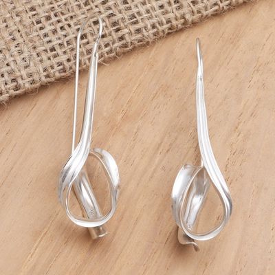Alternate image for Hand Made Sterling Silver Drop Earrings Love Loops